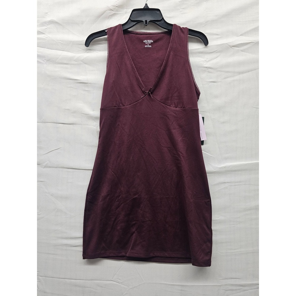 Wild Fable ButterBliss‎ Burgundy V-Neck Mini Dress Sleeveless 331 08 2731 Medium